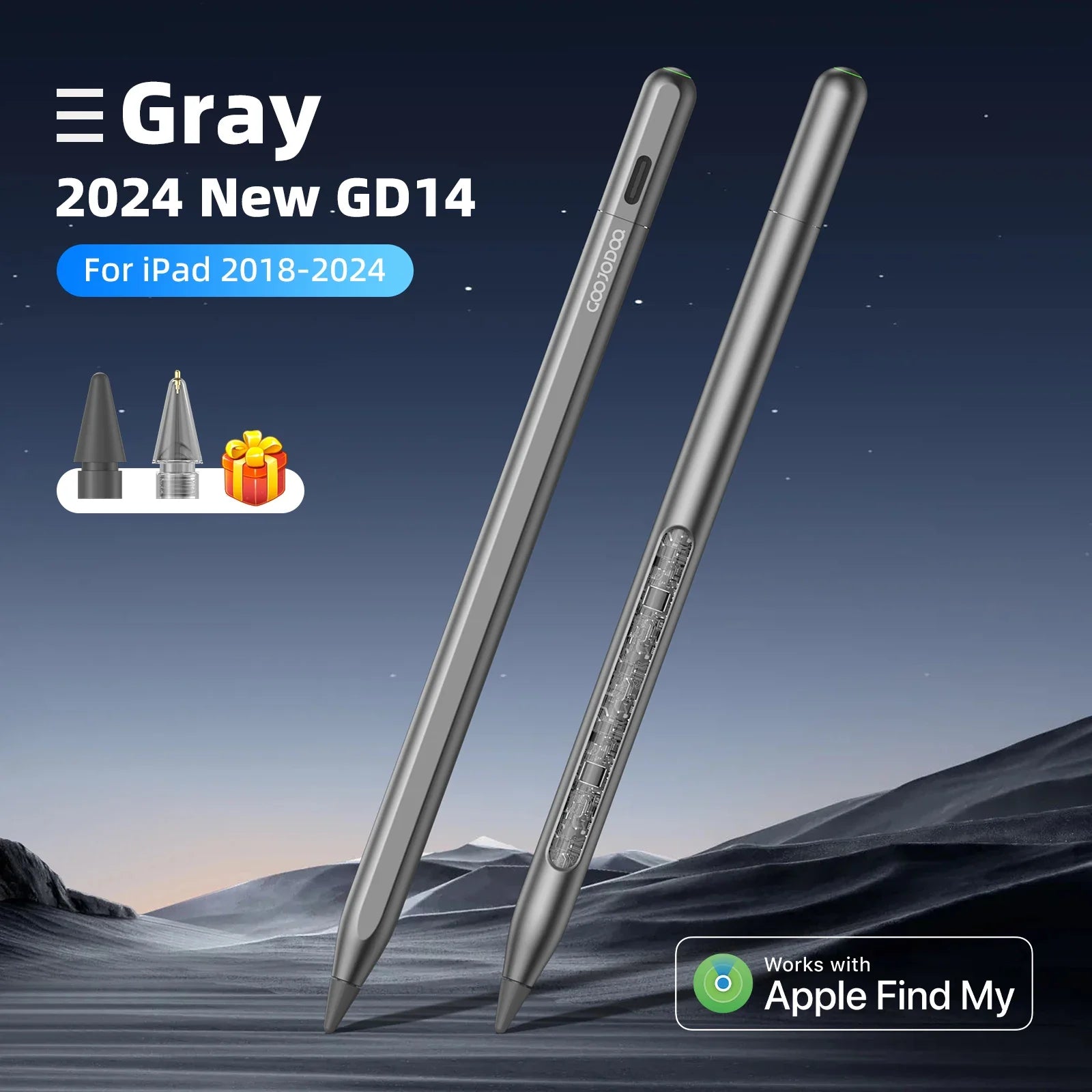 For Apple Pencil 2 with Apple Find My in App iPad Pencil for iPad Air 6 Pro 13' 2024 Air5 4 iPad Pro 11 12.9 with Palm Rejection
