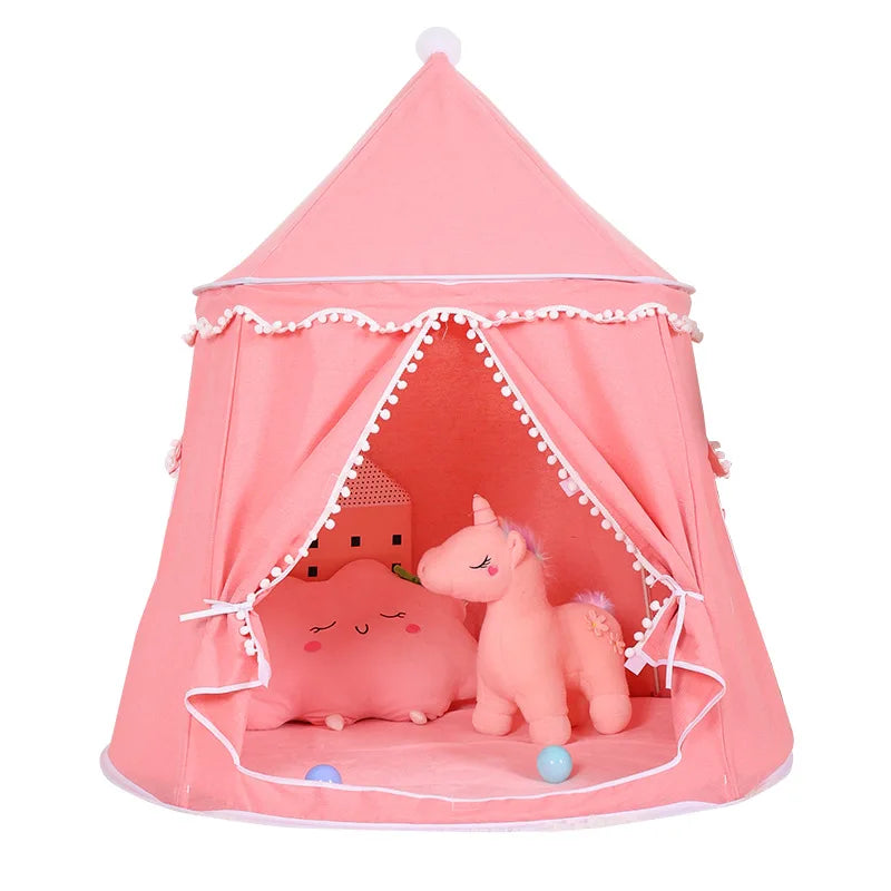 Large Teepee Tent for Kids Folding Toy Tent Castle Children Play House Large Teepee Tent Princess Castle Children Outdoor Gifts