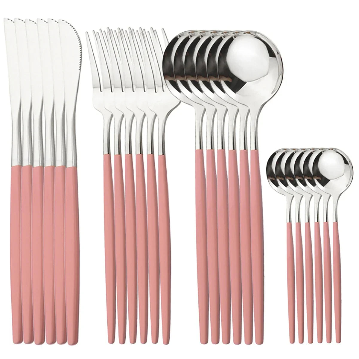 24Pcs Gold Tableware Sets Stainless Steel Cutlery Knife Tea Fork Coffee Spoon Flatware Dishwasher Safe Dinner Kitchen Dinnerware