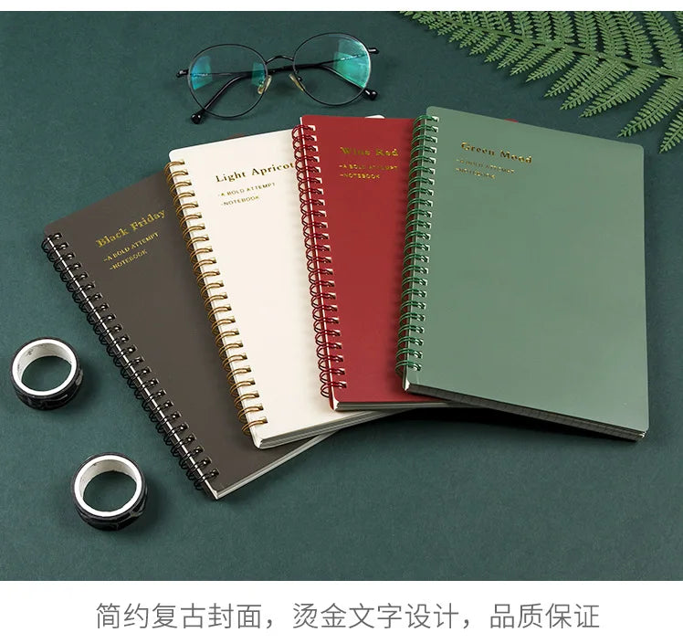 A5/B5/A6 Classical PP Coil Line Grid Spiral Notebook Journals Morandi Basic Diary Weekly Planner Book School Stationery