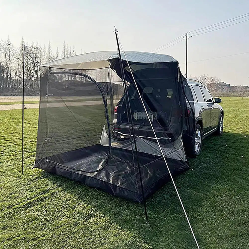 5-6 Person Car Truck Tent For Camping SUV MPV Car Rear Tent Waterproof Auto Tail Tent Awning Beach Sunshade For Self-driving