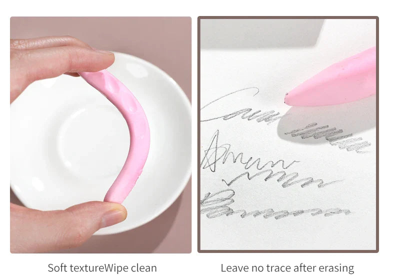 Macaron Color Children Kawaii Pencil-shaped Hole Eraser Creative DIY Student Supplies Stationery