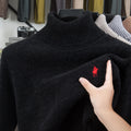Designer Luxury Brand Men's Knit Pullover Pony Embroidered Sweater Winter British Business Fashion Trend Plush Thicken Menswear