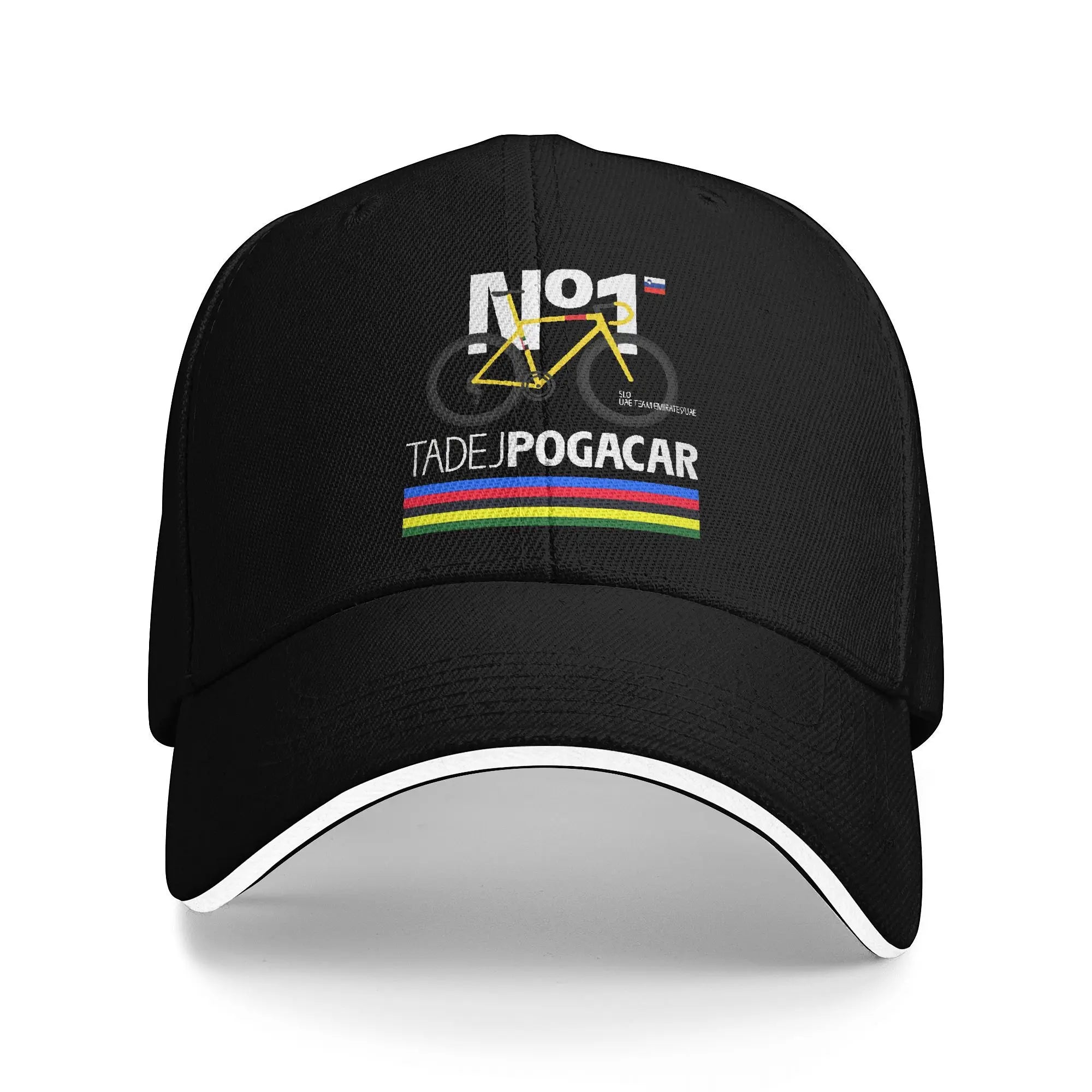 Men Women Tadej Pogacar Bicycling  Sandwich Cap  
 Fitted Baseball Cap Snapback Caps  Trucker Hat Adjustable Dad Hat Washable