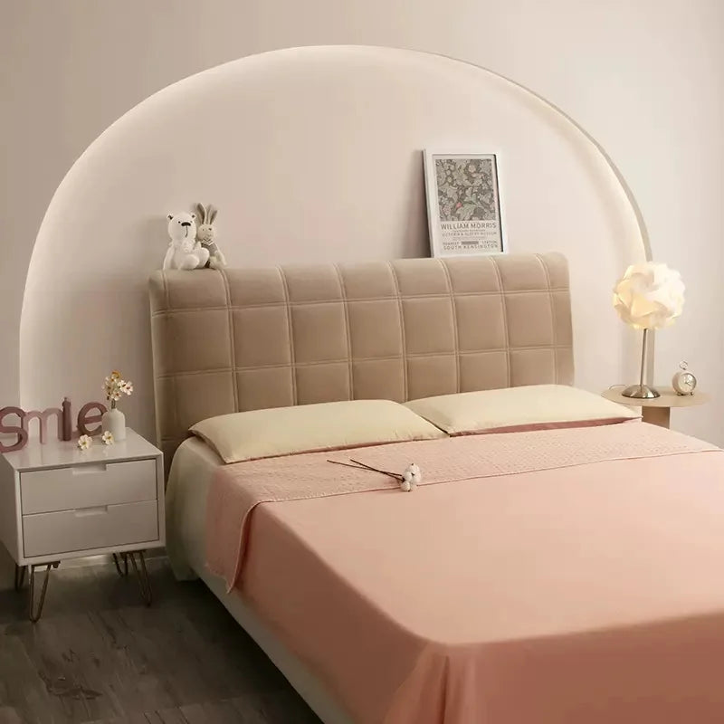 Luxury Plaid Bed headboard Cover Bedroom Soft Warm Winter Thicken All inclusive Bedhead Dust Protector Universal Bed Back Covers