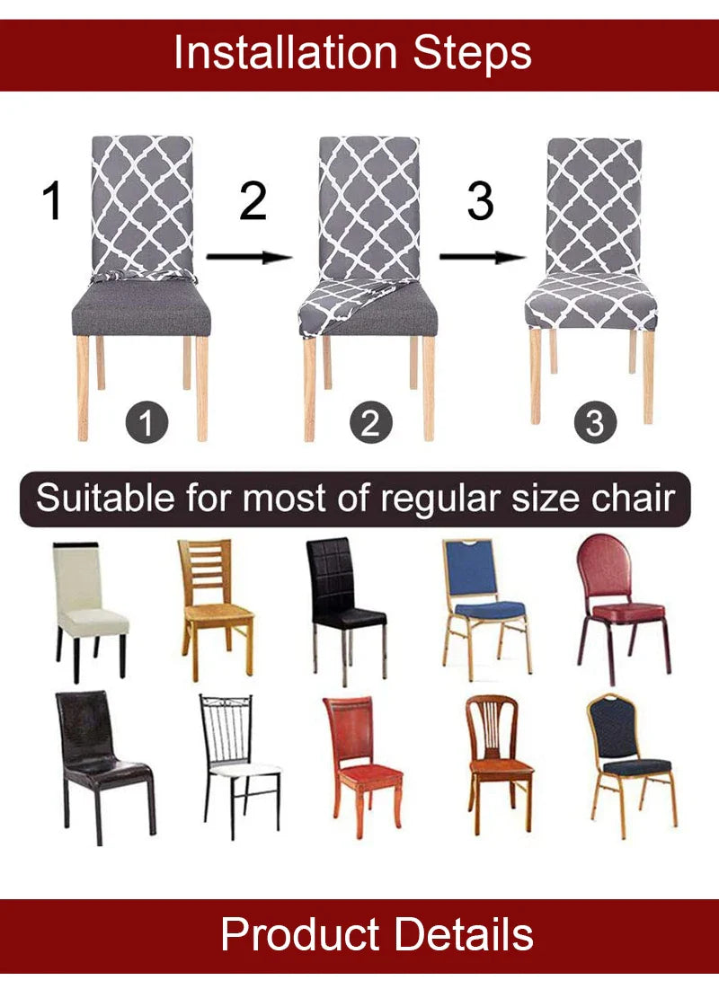 Waterproof Elastic Chair Cover for Dining Room Kitchen Wedding Hotel Banquet Restaurant Anti-dirty Seat Cover Housse De Chaise