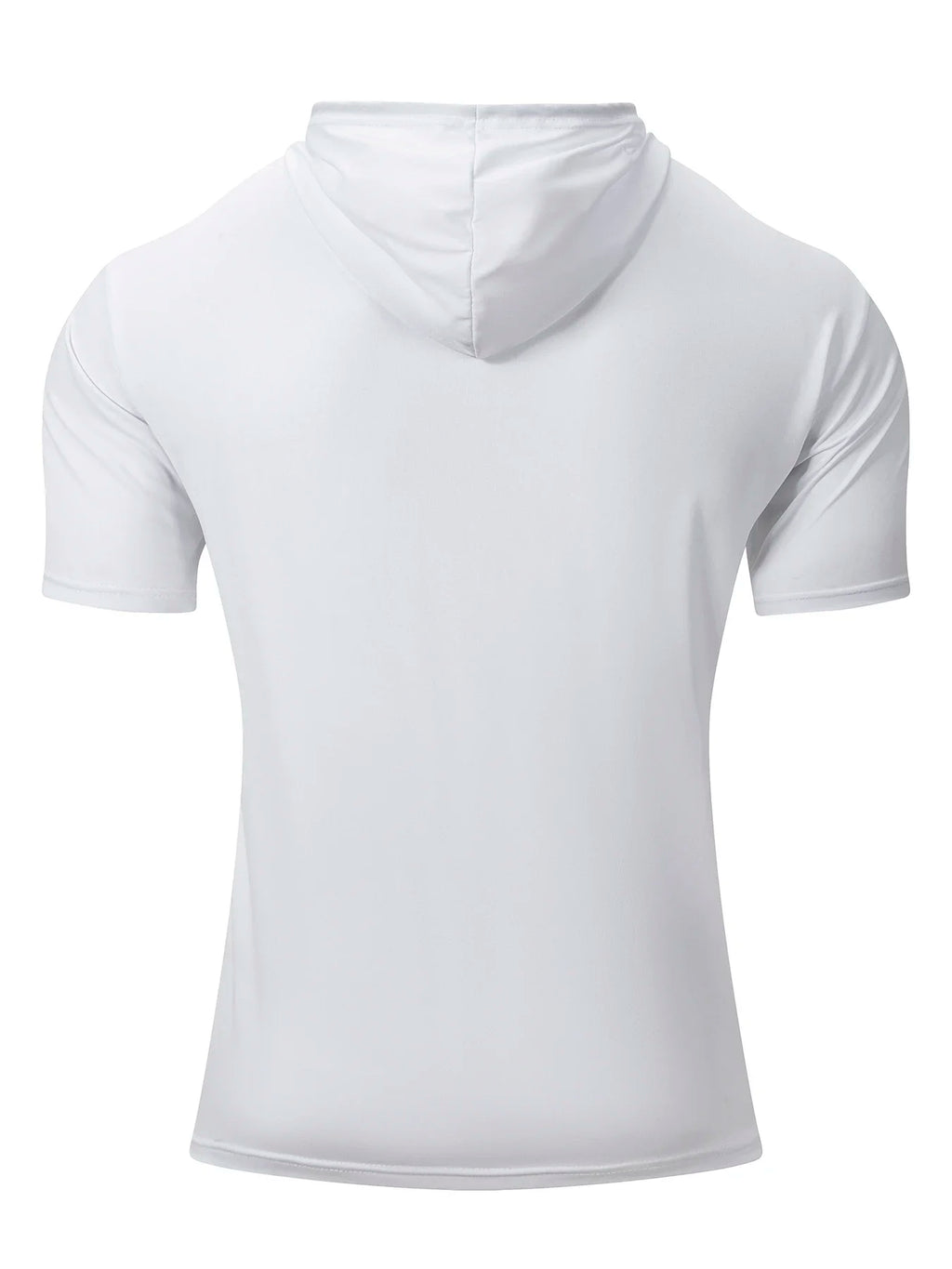 Men's Summer Hoodies T-shirts Short Sleeve Solid Color Loose Hooded Drawstring Pullover Tops Male Casual Sweatwear T-shirt
