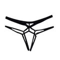 2023 Sexy Women Bandage Hollow Out Thong Panties Lingerie T Back Transparent Lingerie Ladies Open Crotch Toy Panties Underwear