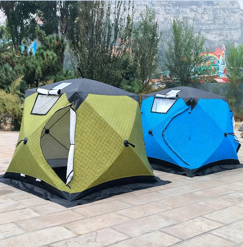 Outdoor Winter Fishing Tent For Camping 3-4 Person With Windows Quick Opening Tent Windproof And Waterproof Camping Gadgets