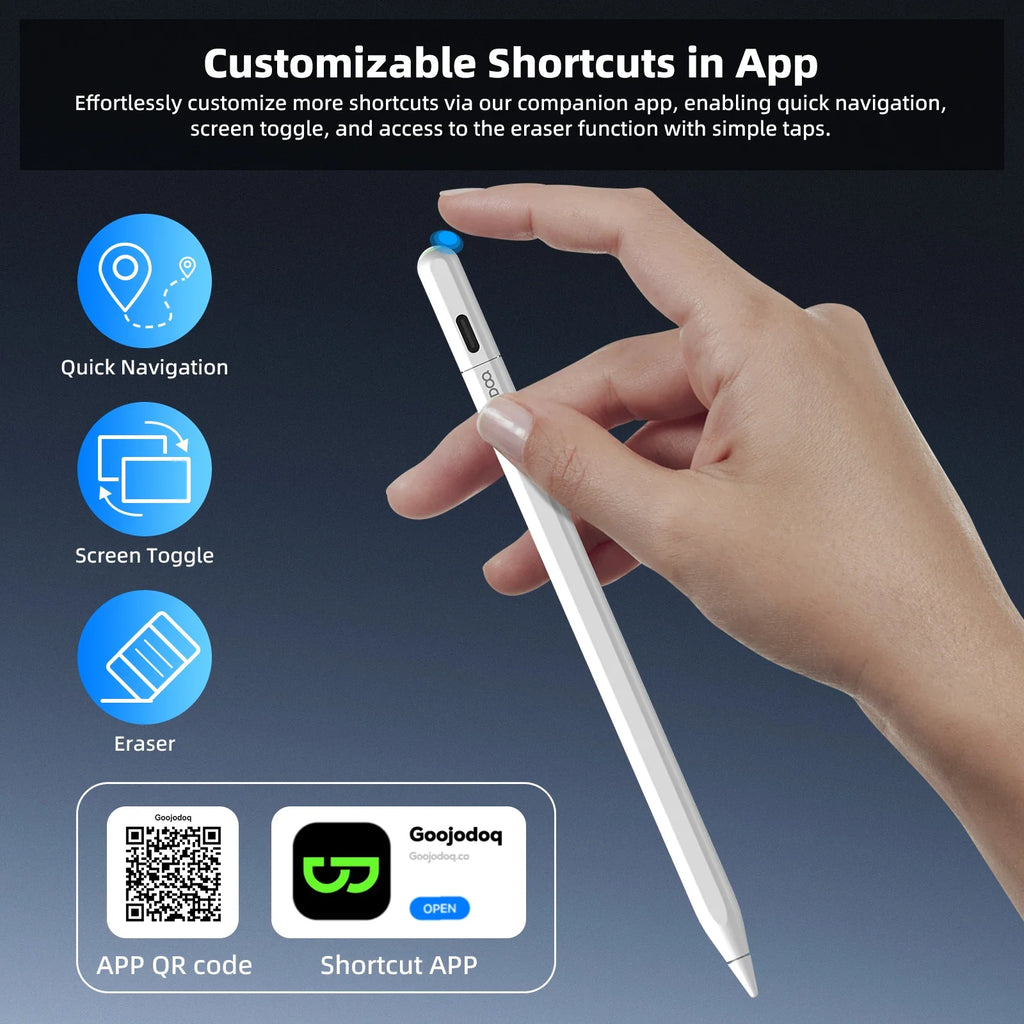 For Apple Pencil 2 with Apple Find My in App iPad Pencil for iPad Air 6 Pro 13' 2024 Air5 4 iPad Pro 11 12.9 with Palm Rejection