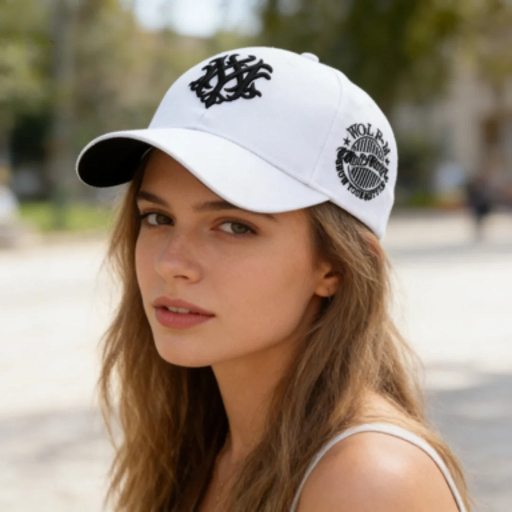 Vintage Gothic Embroidered "NY" Baseball Cap – Adjustable Cotton Snapback Hat for Men Women, Casual Outdoor Sun Hat