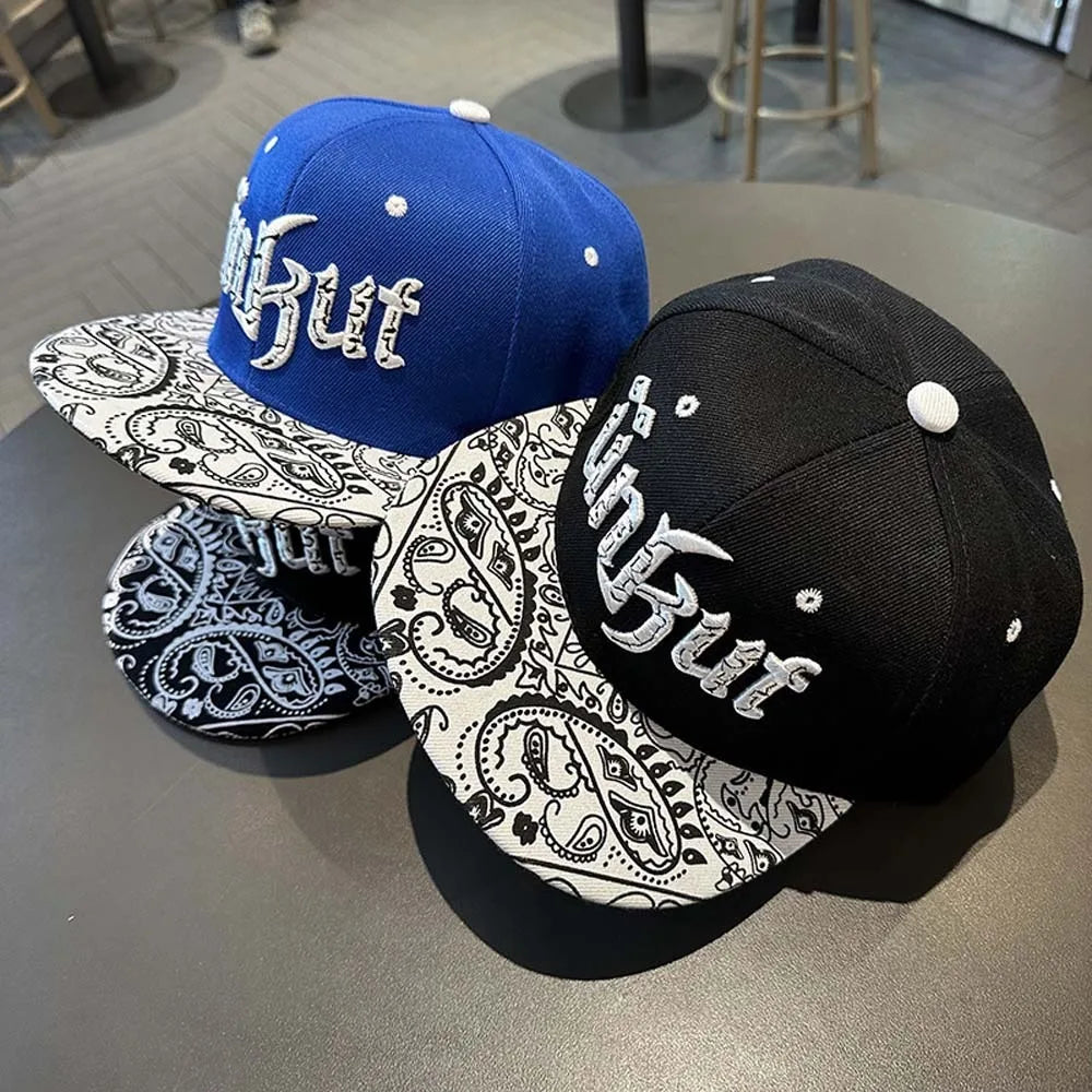 Adjustable Letter Embroidery Flat Brim Hat Korean Style Hip-hop Dance Snapback Hats Cotton Sunscreen Street Style Baseball Cap
