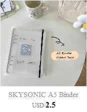 SKYSONIC New Arrival A5 Ring Notebook Jounral Cover INS Bandage Photocards Binder Collect Book Photo Cards Organzier Stationery