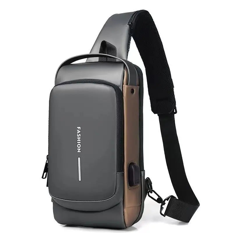 Men Anti Theft Chest Bag Shoulder Bags USB Charging Crossbody Package School Short Trip Messengers Bags Men's Oxford Sling Pack