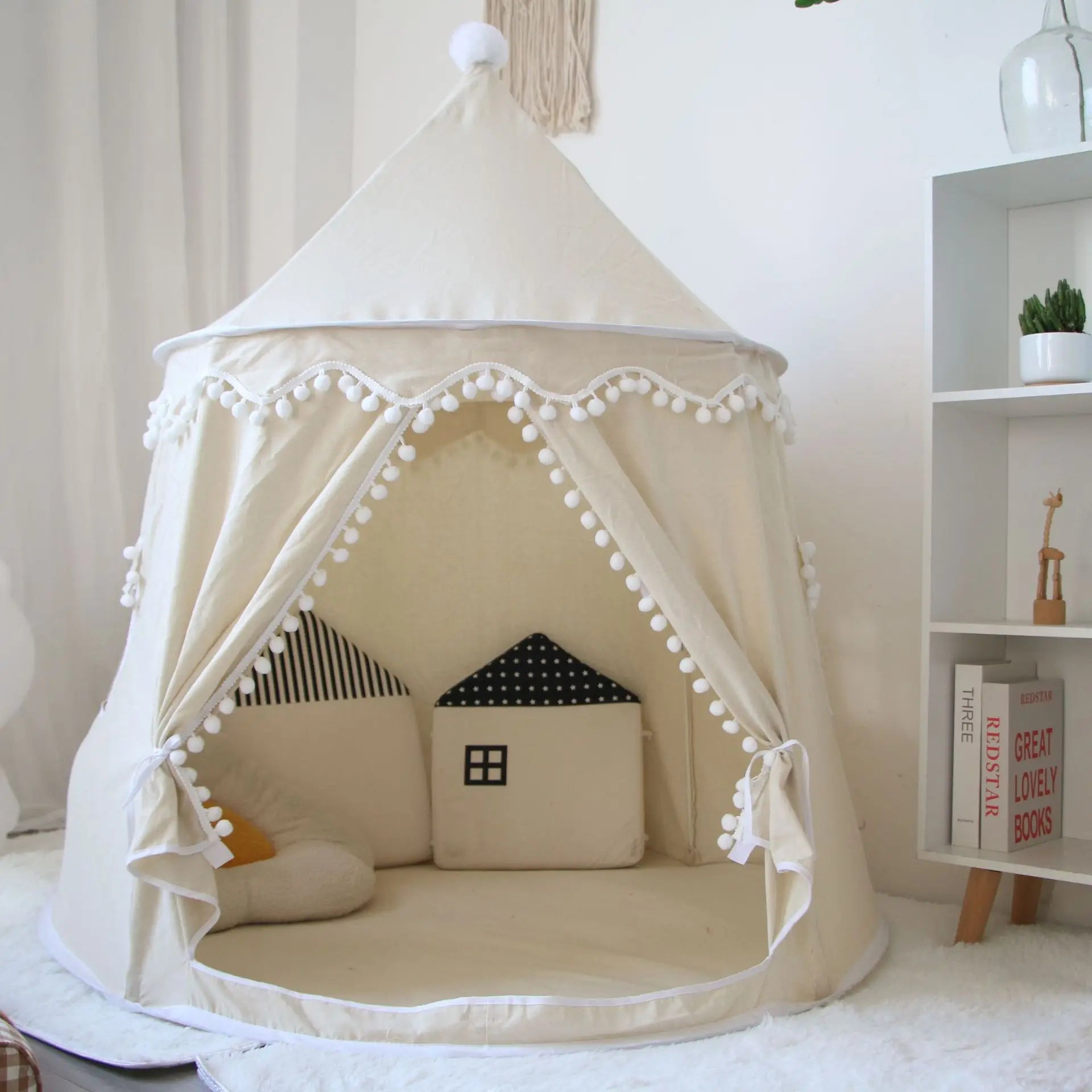 Large Teepee Tent for Kids Folding Toy Tent Castle Children Play House Large Teepee Tent Princess Castle Children Outdoor Gifts