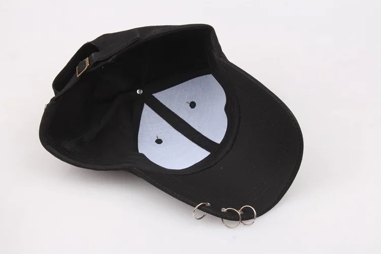 Hip Hop Women's Baseball Cap With Ring Circle Snapback Hats For Men Women Unisex Dad Hat Adjustable Kpop Korean Style Gorra