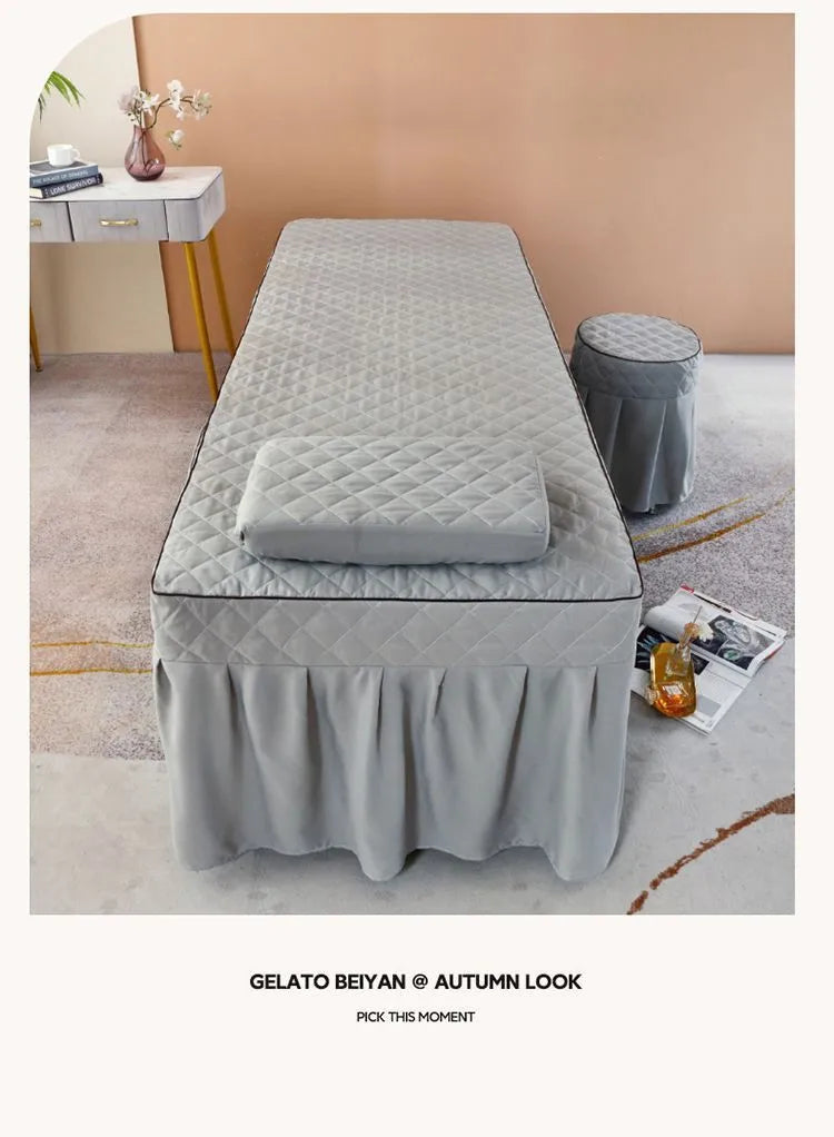Thickened Single Double Beauty Bed Cover Pure Color Massage Beauty Salon Body Therapy Massage Hair Wash Bedding Cover Set