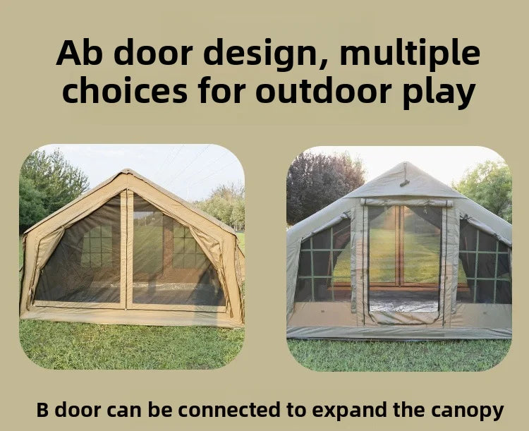 Air Tent, Inflatable Camping, Outdoor Fabric, Portable Inflatable Tent, Large High-quality House Tent，8.2 Square Meters