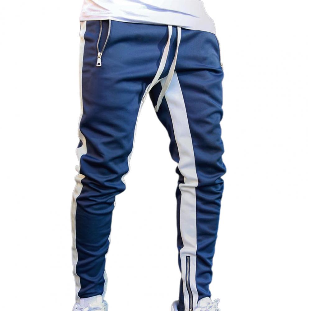Men Sweatpants Drawstring Side Zipper Joggers Pants Skinny Male Trousers Gyms Tracksuits Hip Hop Sportswear Jogging Sport Pants