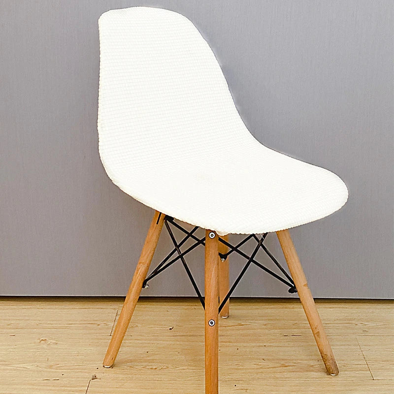 Jacquard Waterproof Shell Chair Cover Short Back Scandinavian Chair Covers Adjustable Dining Room Seat Covers for Bar Party