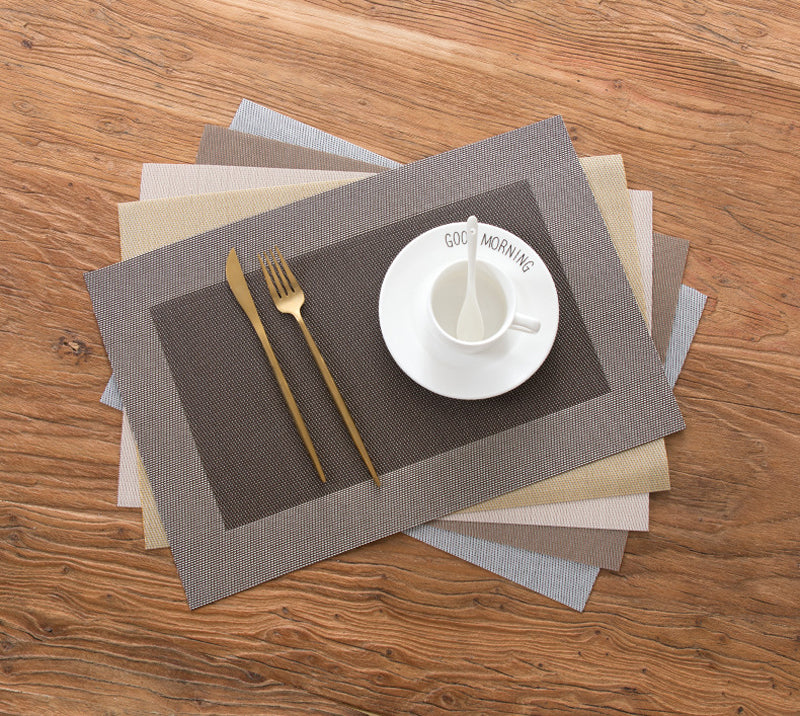 4/6Pcs Table Mat Set Non-Slip Bowl Pad Coaster Set Washable PVC Dining Table Placemats Modern Home Decoration Accessories