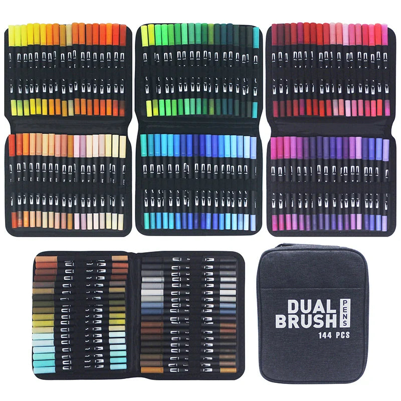 12/24/36 120 Colors Double Ends Manga Art Brush Pen Set Pencil Watercolor Art Markers Fineliner Calligraphy Pens Art Supplies