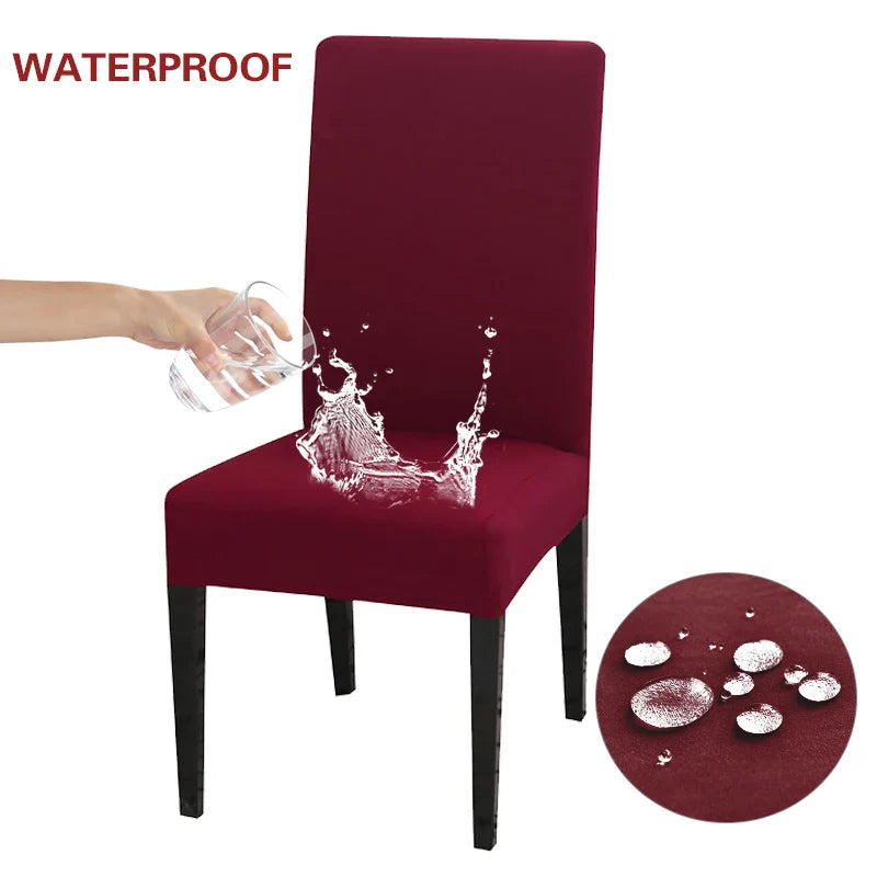 Waterproof Elastic Chair Cover for Dining Room Kitchen Wedding Hotel Banquet Restaurant Anti-dirty Seat Cover Housse De Chaise