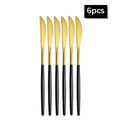 6pcs/30pcs Stainless steel knife and fork Portuguese tableware set Gold creative Western steak knife and fork spoon