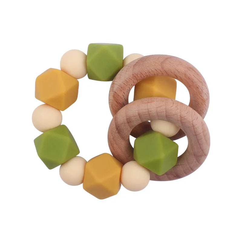 Custom Personalized Name Pacifier Holder Chain Handmade Beech Wooden Clip Cilicone Teether Baby Teething Toy Newborn Chew Gift