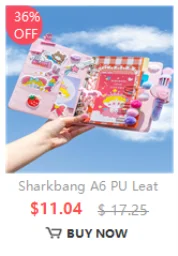 Sharkbang 10pcs A4 Binder Sleeves 7 Holes Postcards Sticker Organizer 11 Designs PP Refill Ring Bags Stationery Accessories
