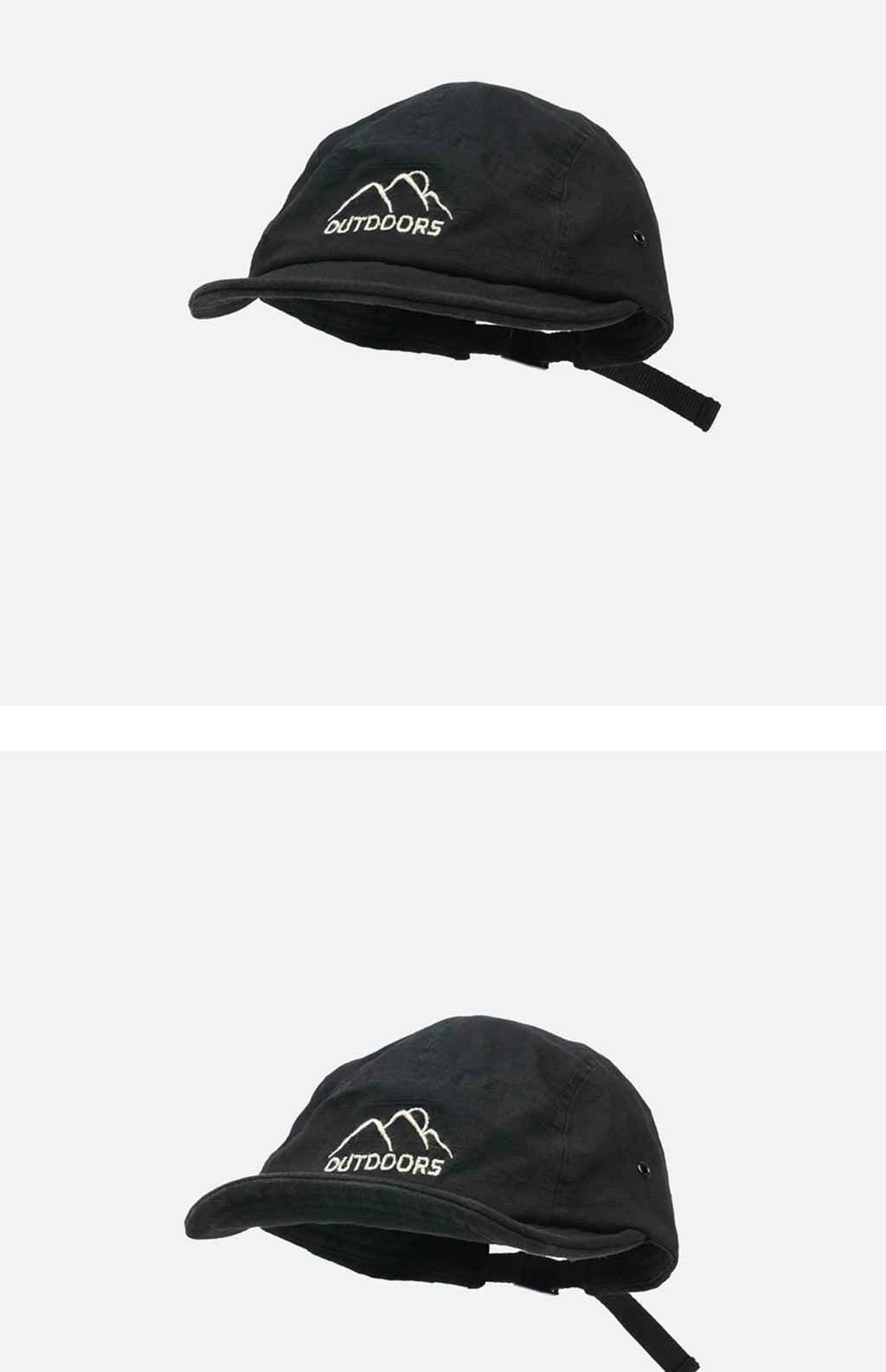 Style Short Brim Peaked Cap Men and Women All-Matching Retro Soft Top Snap-Brim Hat Mountain Embroidery Five-Piece Hat Fashion