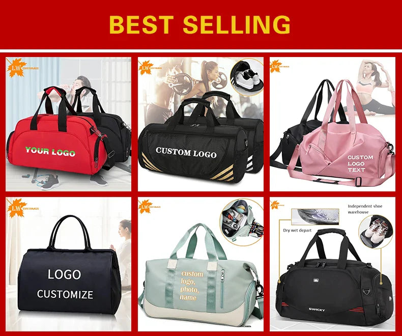 Custom Bag with Logo Sports Gym Bags Yoga Shoulder Tanks Training Fitness Outdoor Travel Personalized Men Handbags Printed Names