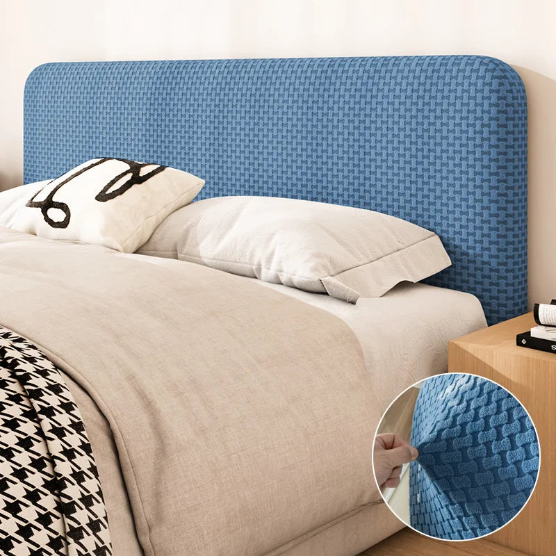 All-inclusive Jacquard Bed Headboard Cover Solid Color Elastic Bed Head Slipcover Solid Color Bed Backrest Cover Bedroom 2024