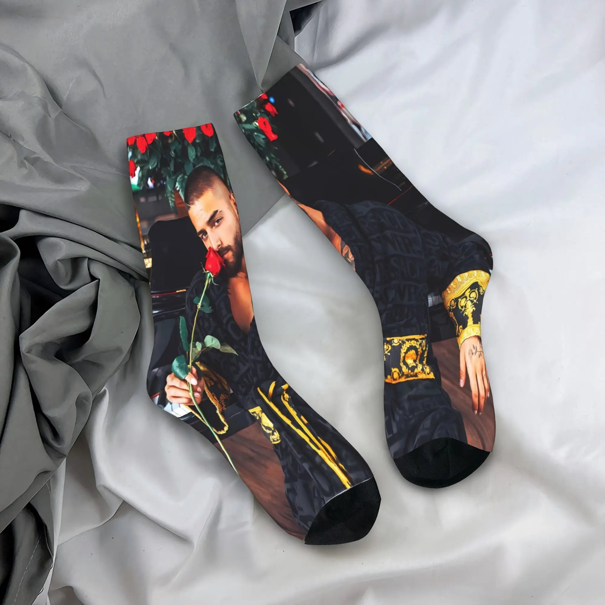 Maluma Rapper Socks  Anti Slip Stockings Women Men Comfortable Outdoor Socks Winter Fashion Graphic Socks