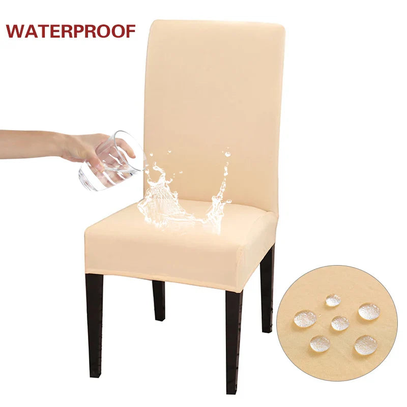Waterproof Elastic Chair Cover for Dining Room Kitchen Wedding Hotel Banquet Restaurant Anti-dirty Seat Cover Housse De Chaise