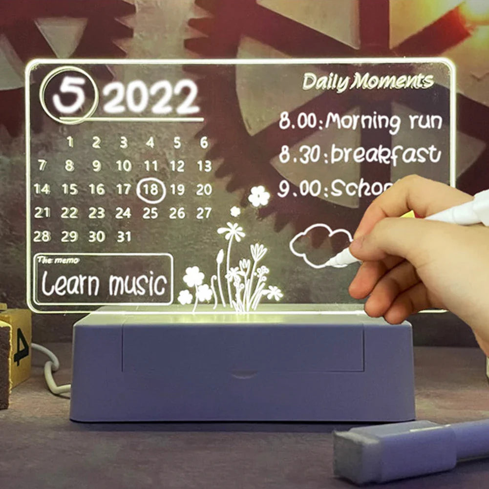 New Note Board Creative Led Night Light USB Message Board Holiday Light With Pen Gift For Children Girlfriend Decoration Night Lamp
