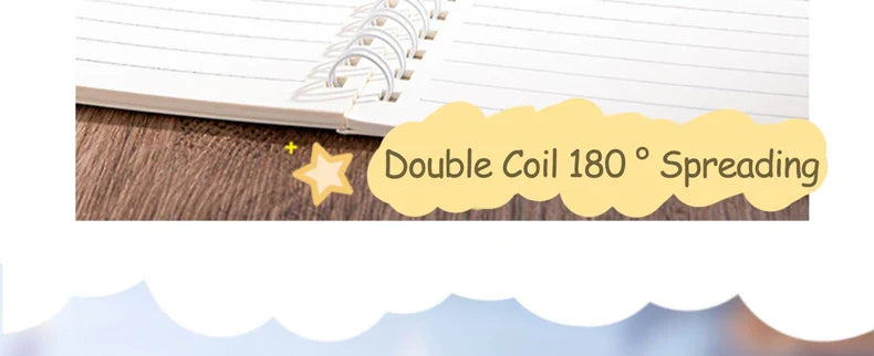 4 Books/Set A5 Coil Lined Notebook High Quality Kawaii Korean Stationery Cute School Supplies for Students