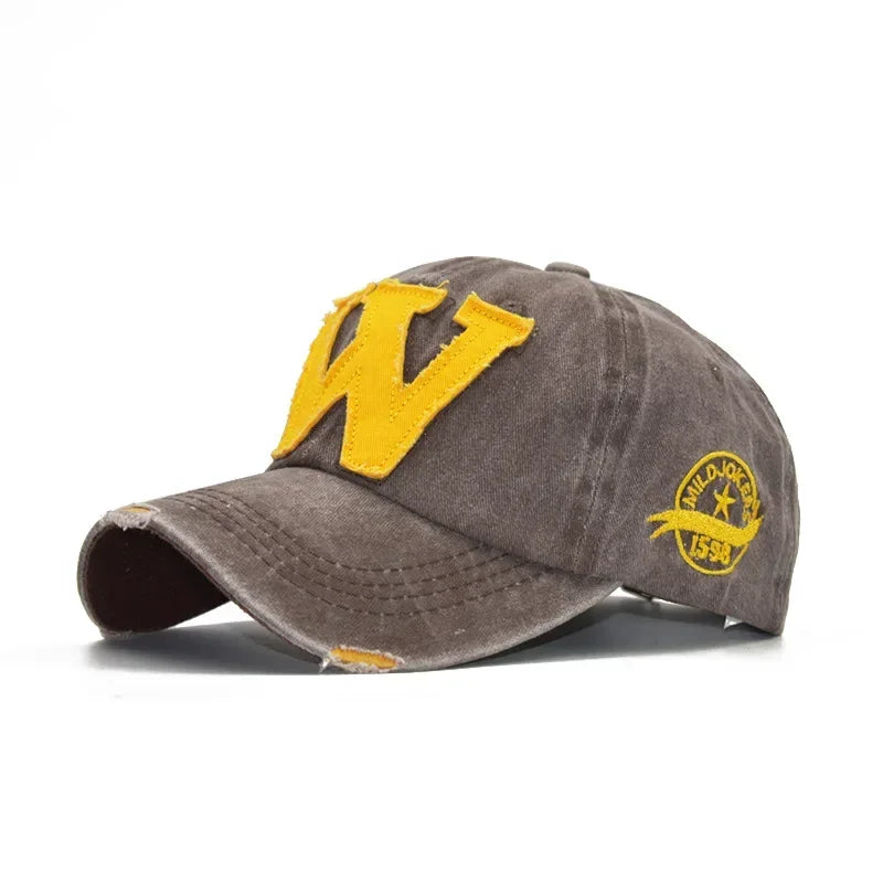 Embroidery Letter W Baseball Cap Snapback Caps Bone casquette Hat Distressed Wearing Fitted Hat For Men Custom Hats