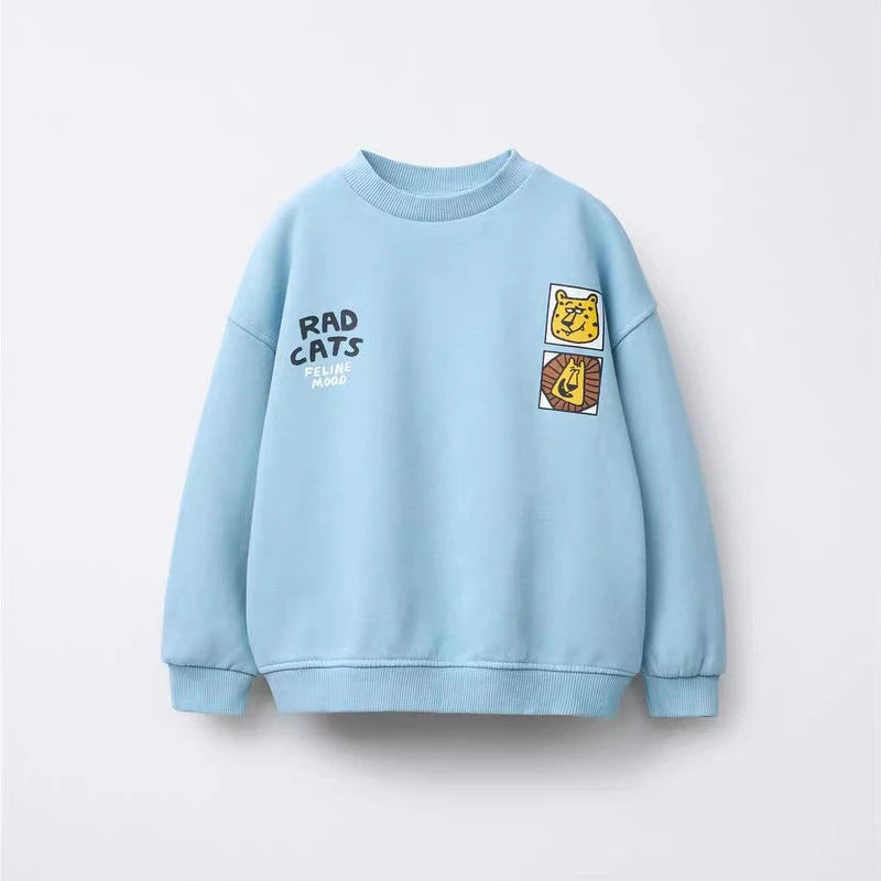 Child Cartoon Sweatshirt New Fashion Casual Wear New Kids Long-sleeved Tops Printed Hoodies Boys Fashion Spring Autumn Clothes