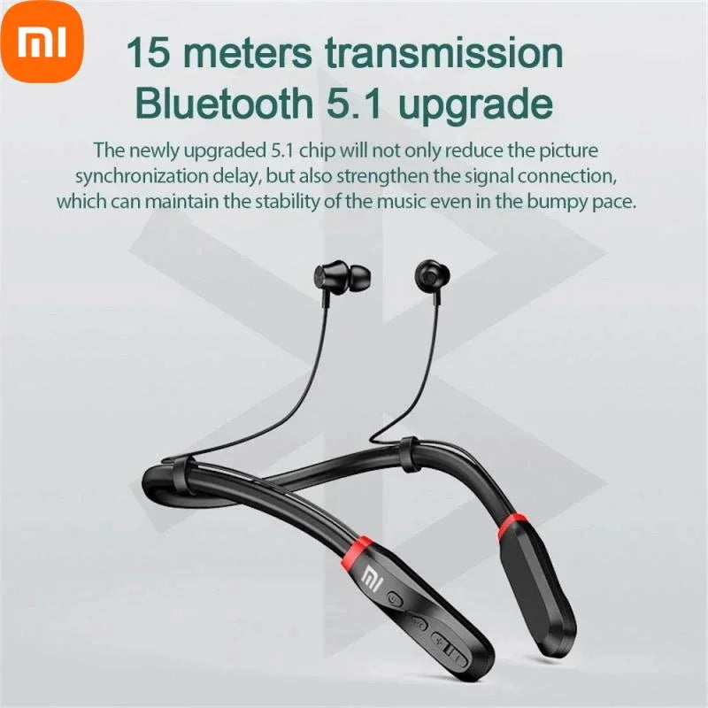 Xiaomi Mijia Wireless Earphones 200 Hour Play Neckband Bluetooth 5.1 Headphones Headphone with Mic 9D Stereo Earbuds Headset