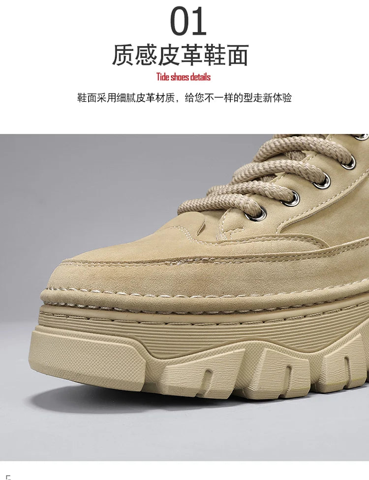 High-top boots, British workwear motorcycle shoes, versatile casual shoes, trendy outdoor shoes