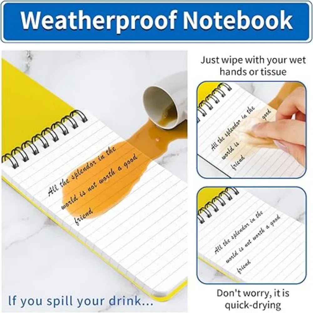 Waterproof Pocket Notebook Tactical All Weather Pocket Notepads With Lined Pages, Spiral Notebook Mini Memo Pad Note Pads