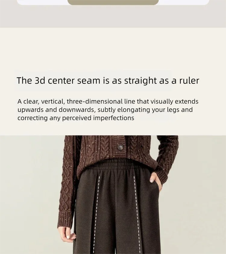 SENTUBILA Knit Sweat Pants for Women 2026 Autumn Winter Acetate Wool Silk Blend Trousers Casual Versatile Bottoms 154K80280