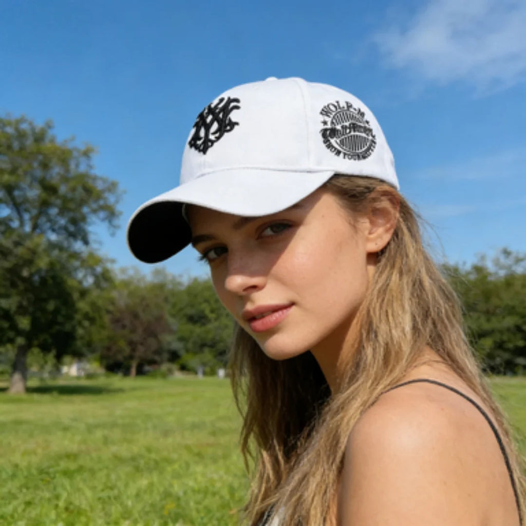 Vintage Gothic Embroidered "NY" Baseball Cap – Adjustable Cotton Snapback Hat for Men Women, Casual Outdoor Sun Hat