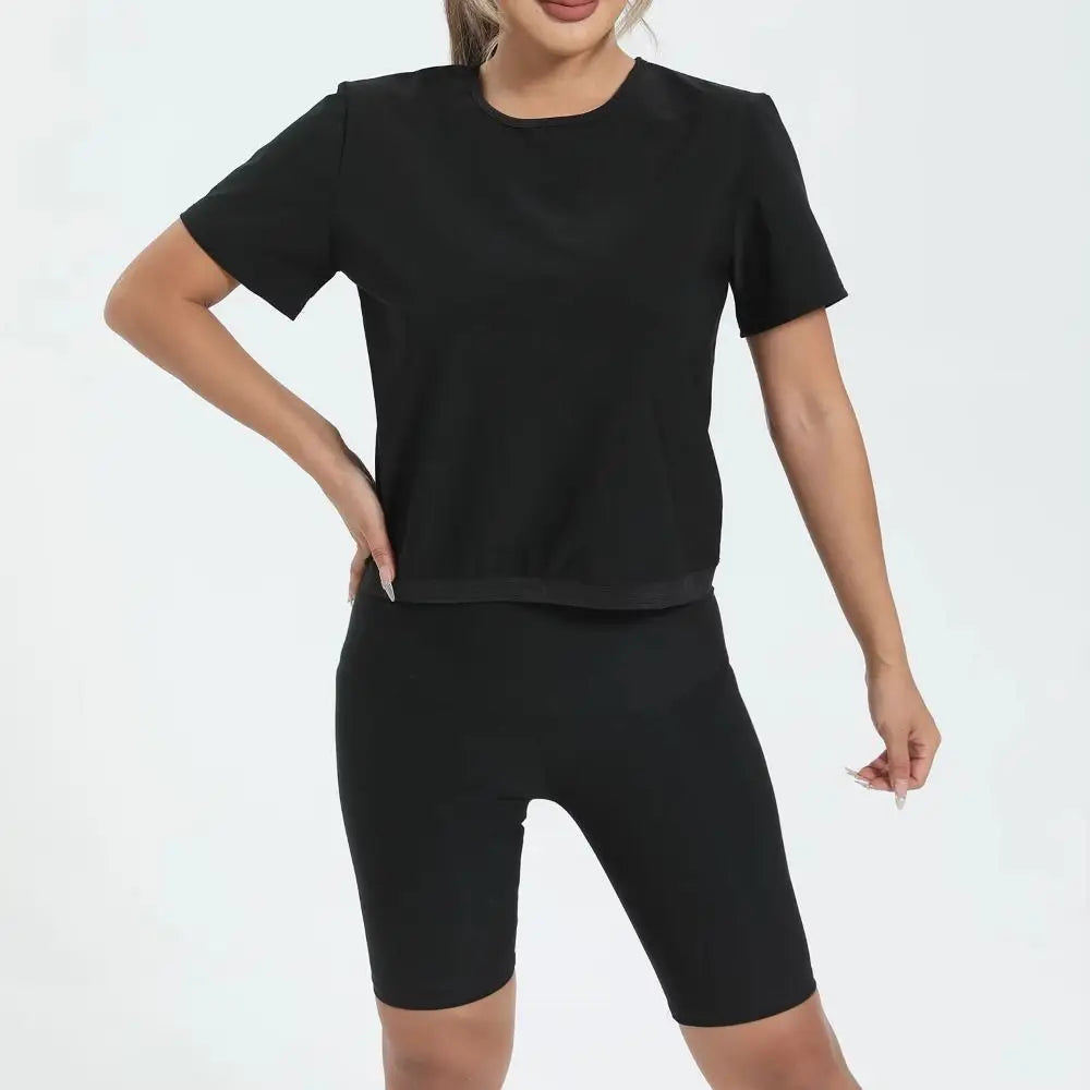 Sweat-resistant Sweat Short Sleeve Fat Burning Compression Fit Shapewear Top Reusable Waist Trainer Workout Compression T-Shirts