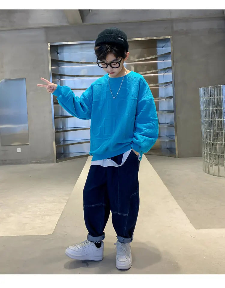 2023 Children Sweatshirts For Boys Cotton Coat Long Sleeve Baby Boy Tops Kids Spring Fall Clothes 5 6 7 8 9 10 11 12 13 14Years