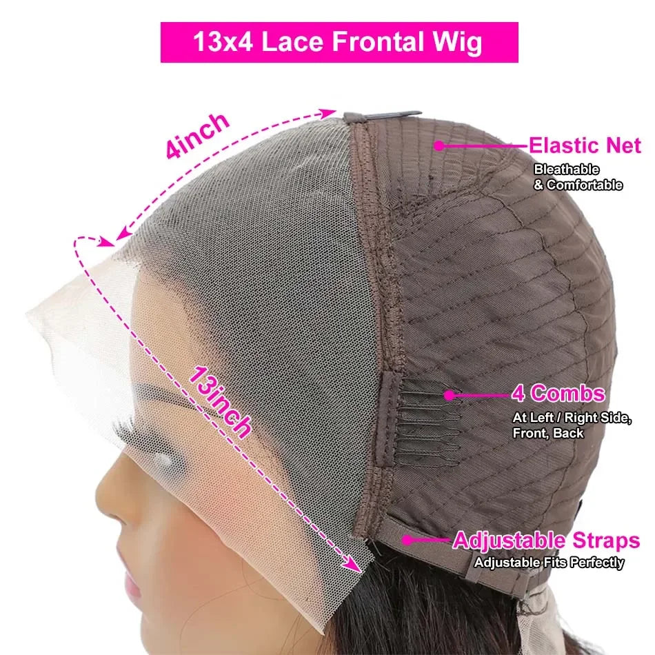 14 Inch Short Straight Bob Wig Human 13x4 Lace Transparent 150%  Frontal Hair Bob Wig PrePlucked Lace Front Human Hair Wigs