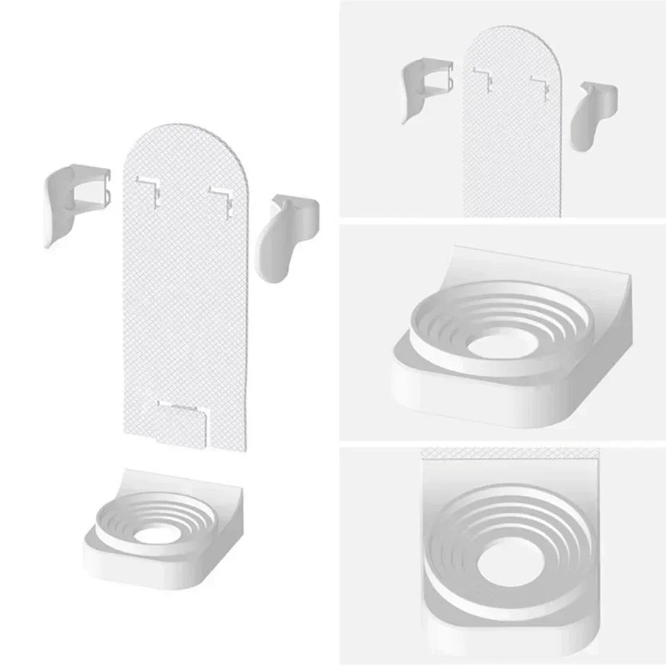 Bathroom Toothbrush Holder Wall Mount Bathroom Organizer Double Single Hole Self Adhesive Tooth Brush  Accessories Space Saving