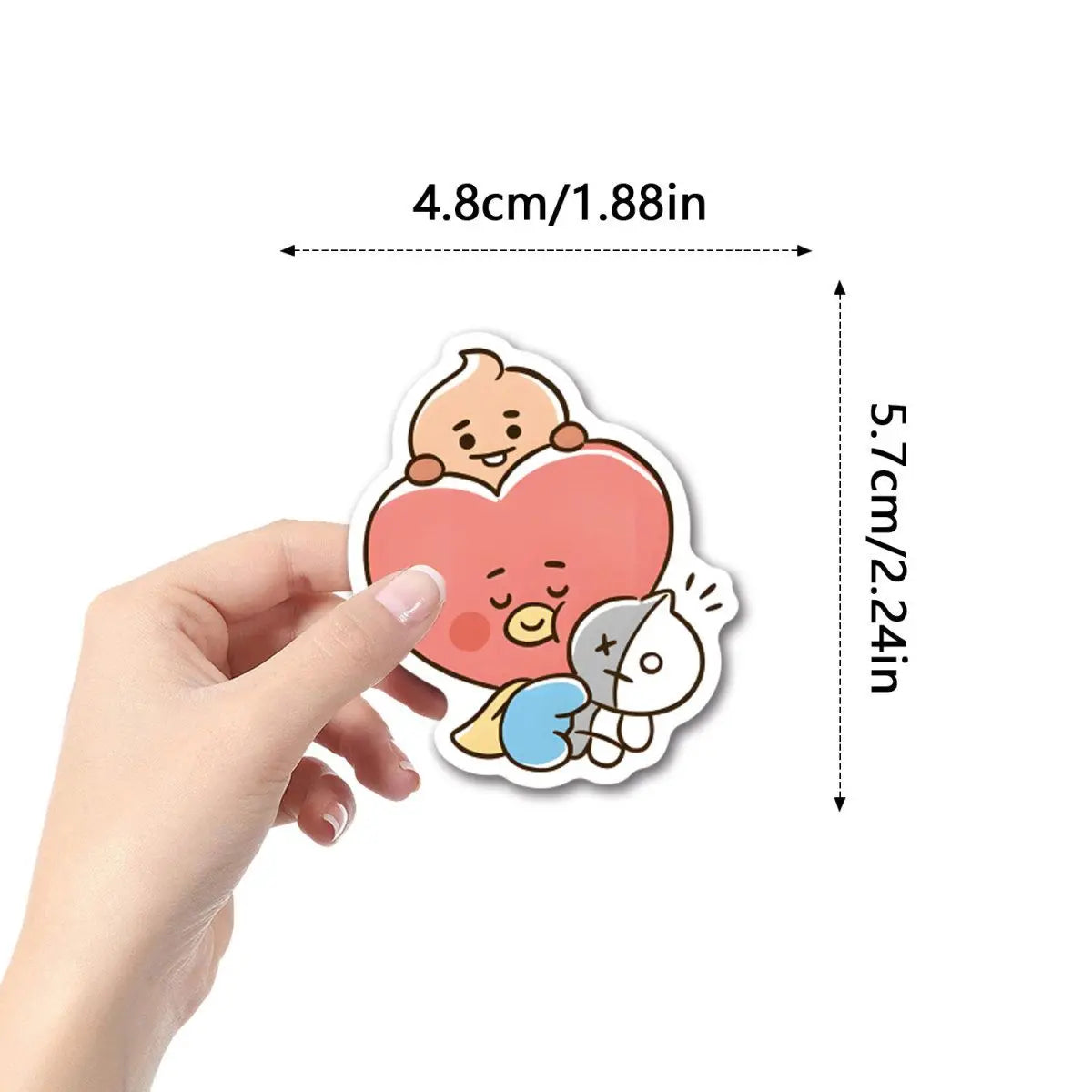 BT21 Chimmy Cooky koya RJ Shooky Mang Sticker High Color Value Cartoon Printing Creative Hand Ledger Decoration 55pcs Sticker