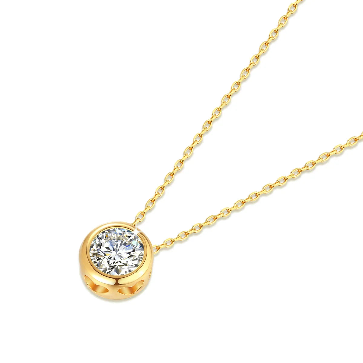 NEW 100% Real 18k Gold Necklace With Moisanite 0.5ct D Color VVS1 Certificated Dubai  AU750 Jewelry For Women Wedding Gift Wholesale